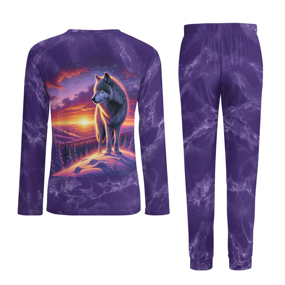 Valley Sunset Wolf Pajamas