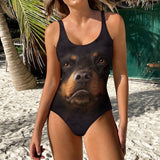 Rottweiler Face One Piece Swimsuit