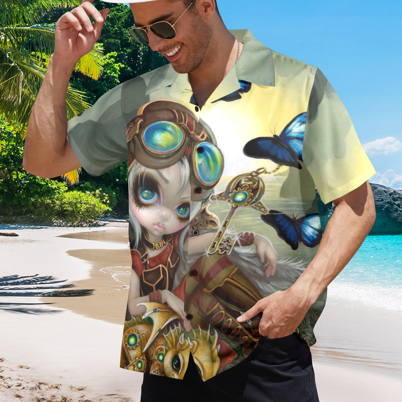 Jasmine Becket-Griffith 'Clockwork Dragonling' Hawaiian Shirt