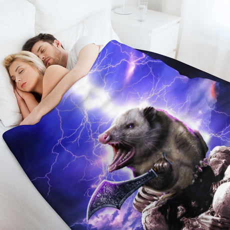Lightning Possum Throw Blanket