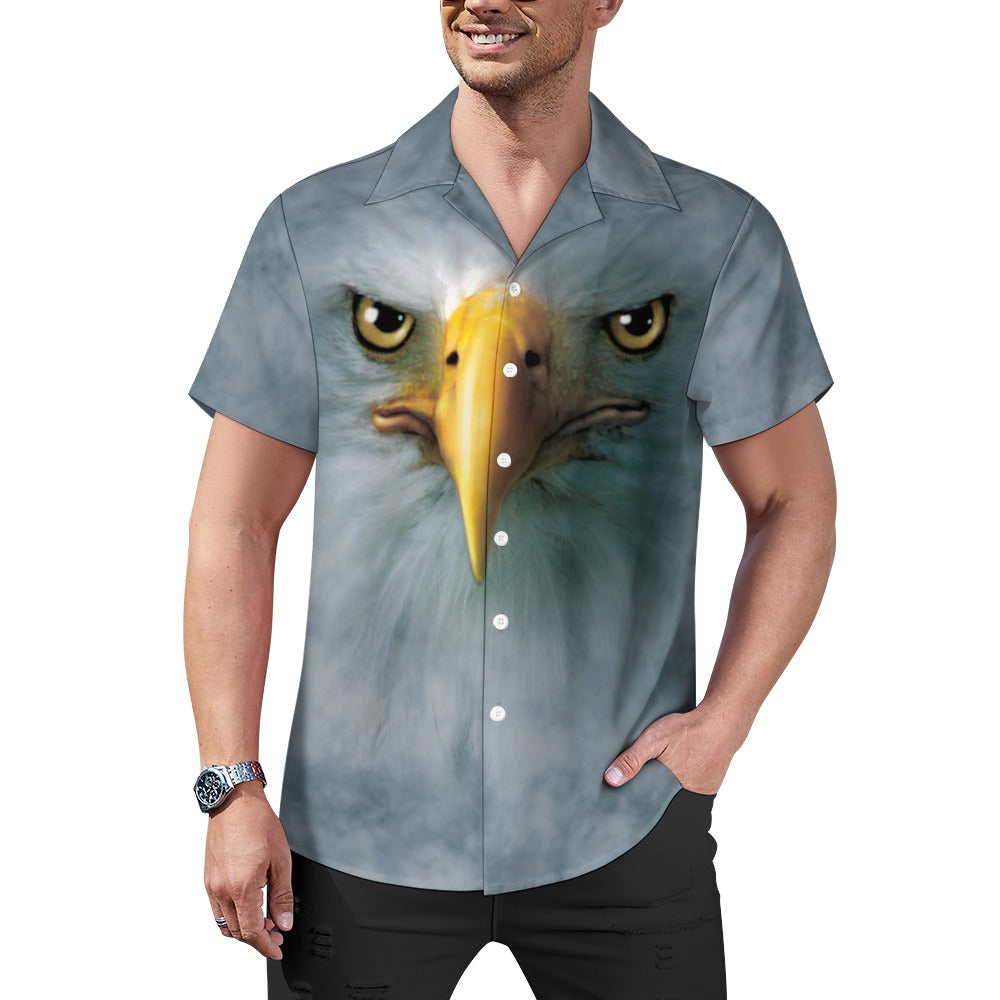 Bald Eagle Face Hawaiian Shirt | Button Up Down Shirt