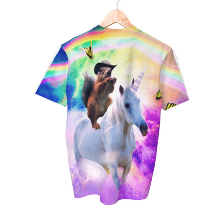 Eichhörnchen reitendes Einhorn-Shirt | AOP 3D T-Shirts