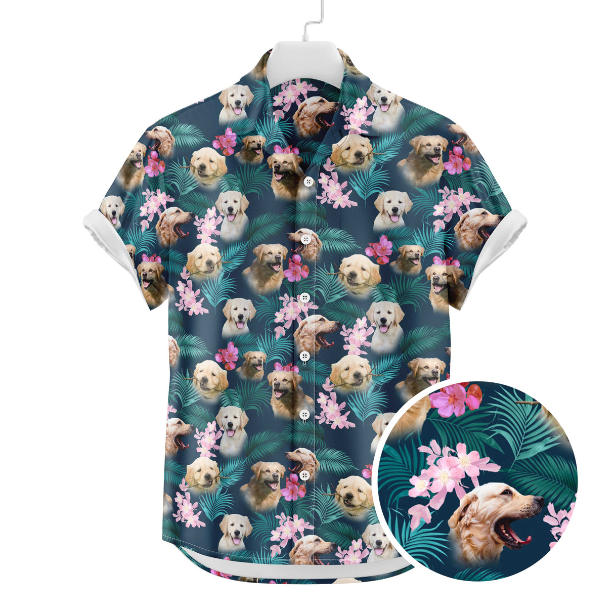 Golden Retriever Hawaiian Shirt - Dog Lover Button-Up