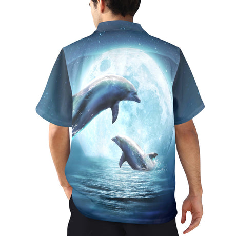 Moon Dolphin Hawaiian Shirt