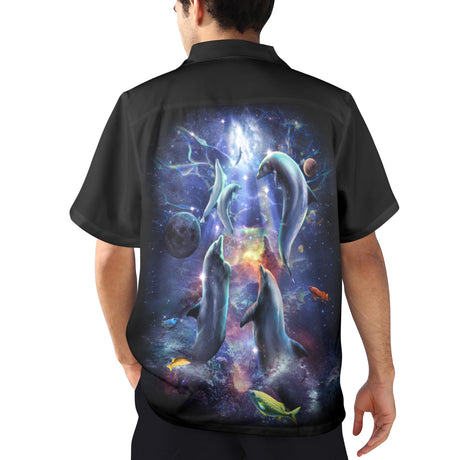 Space Dolphin Hawaiian Shirt