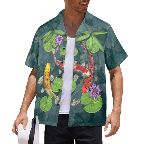 Koi Fish, Vince Hie Art Hawaiian Shirt