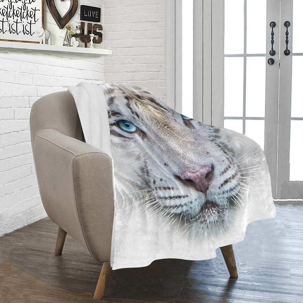 White Lion Face Throw Blanket