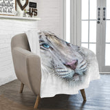 White Lion Face Throw Blanket