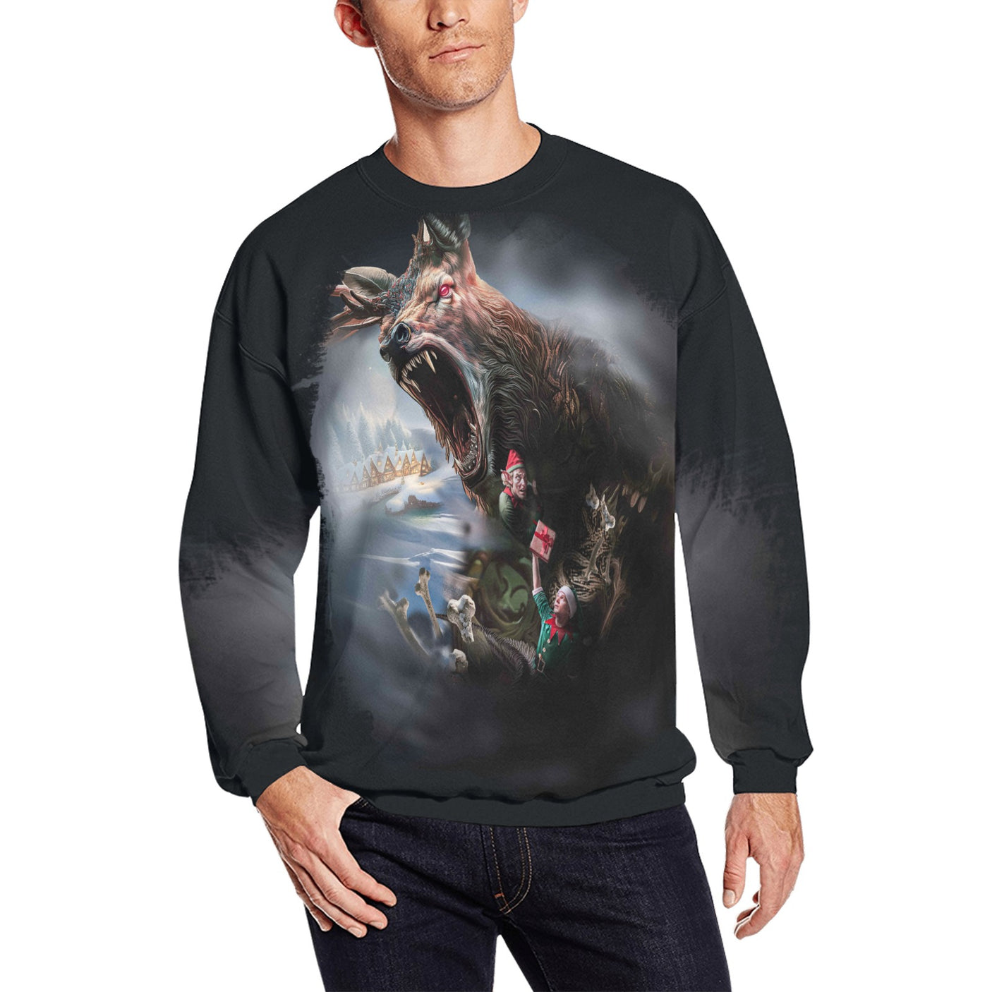 Posessed Deer and Elf Sweater