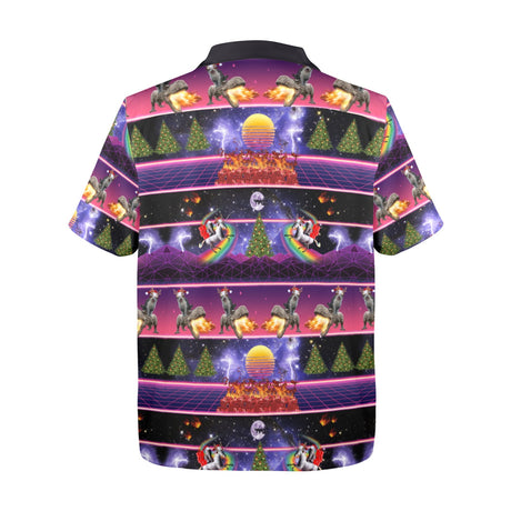 Cat Unicorn Dinosaur, Ugly Christmas in July Hawaiian Shirt