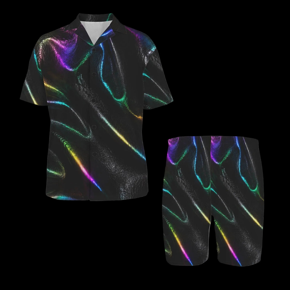 Florescent Black Rainbow Costume Pajama Set