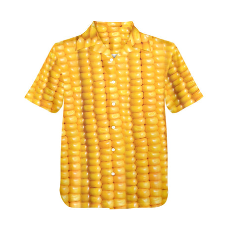 Corn Cob Hawaiian Shirt | Dog  Button Up Down Shirt