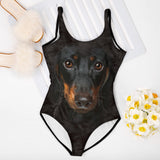 Dachshund Face One Piece Swimsuit