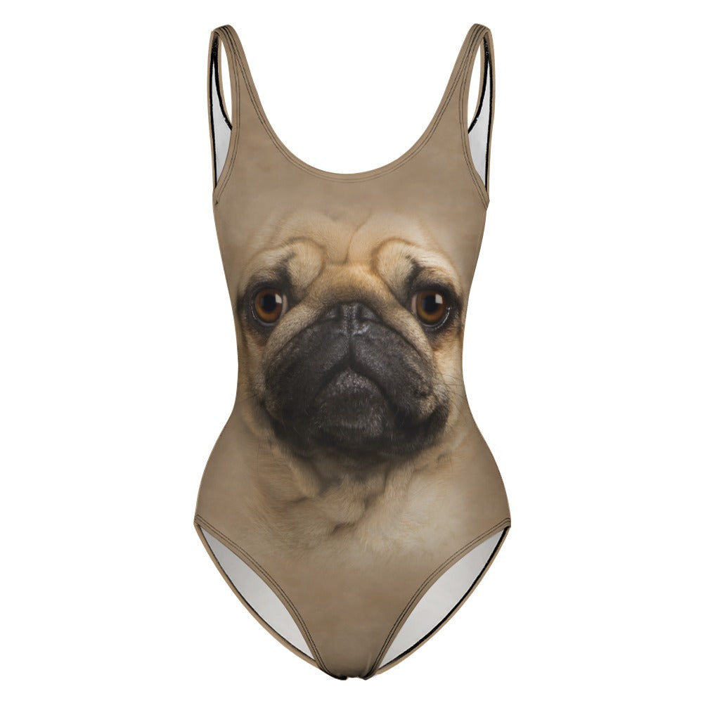 Pug Face One Piece Swimsuit