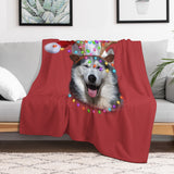 Christmas Husky Throw Blanket