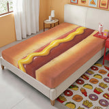 Giant Hot Dog Twin Fitted Sheet – Funny Bedding, 39 x 75 x 15 in