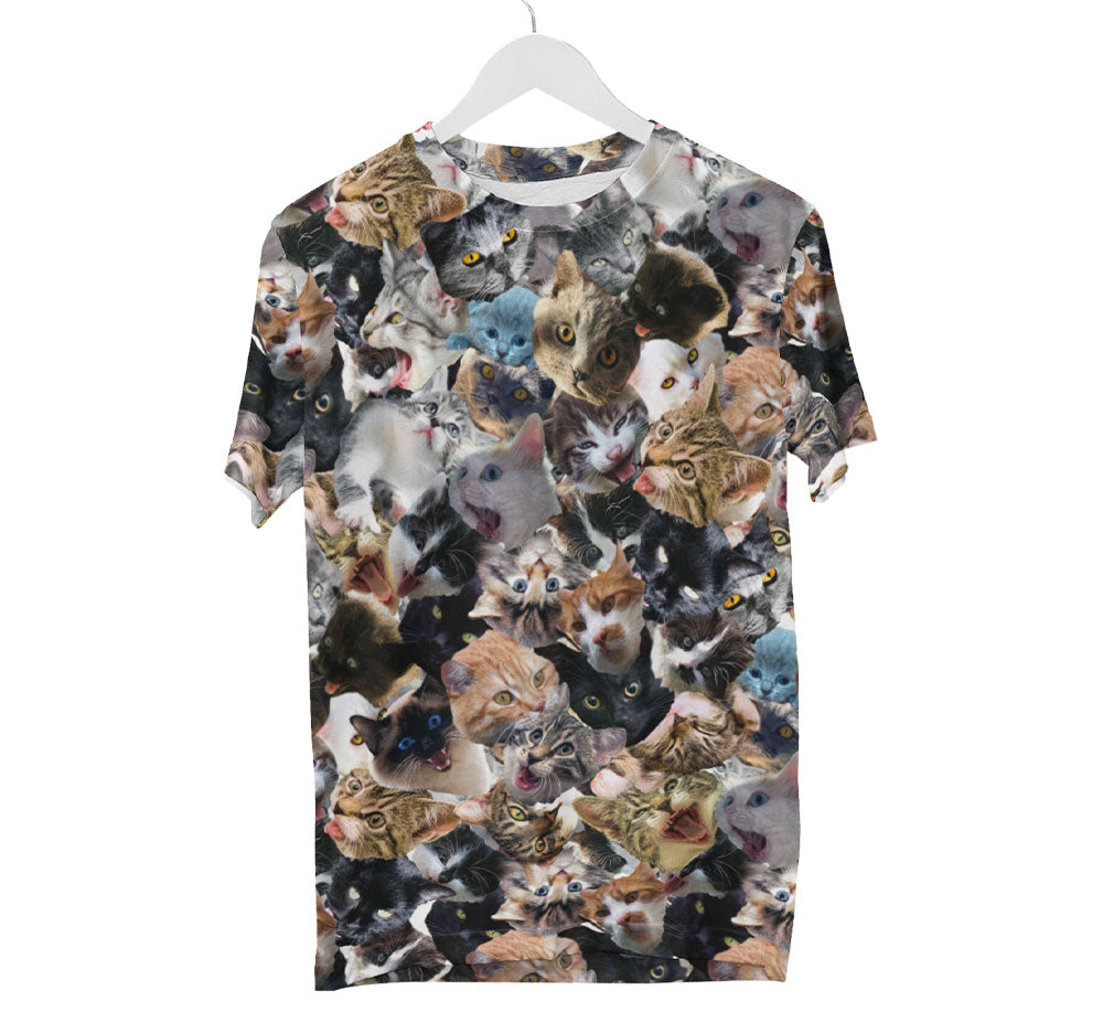 Chemise visages de chat | T-shirts AOP 3D