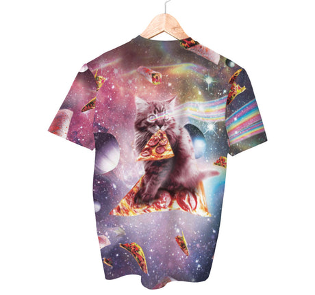 Space Cat Pizza Shirt | AOP 3D Tee Shirts
