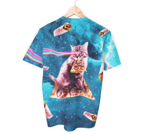 Pizza Laser Cat In Space Shirt | AOP 3D Tee Shirts