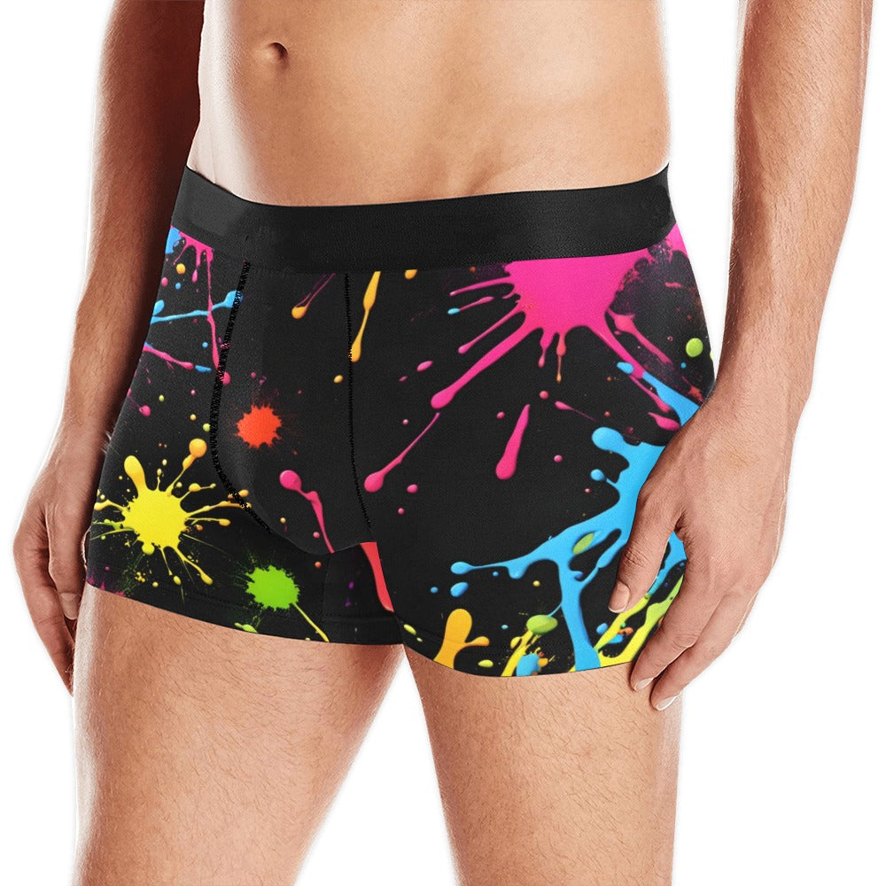 Rainbow Paint Splatter Boxer Brief Boxers