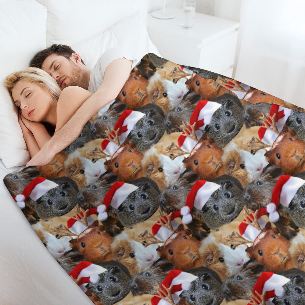 Guinea Pig Christmas Throw Blanket