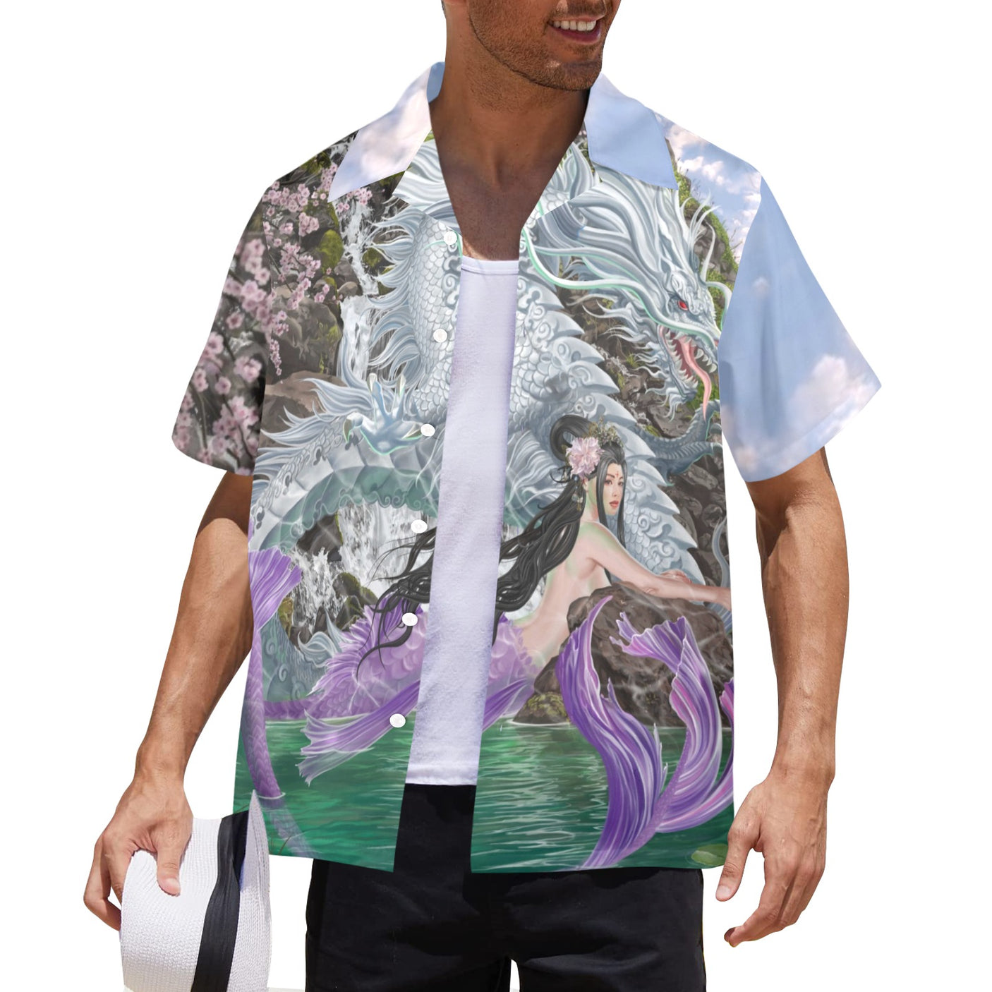 Nene Thomas 'Waterfalls of Jade' Hawaiian Shirt