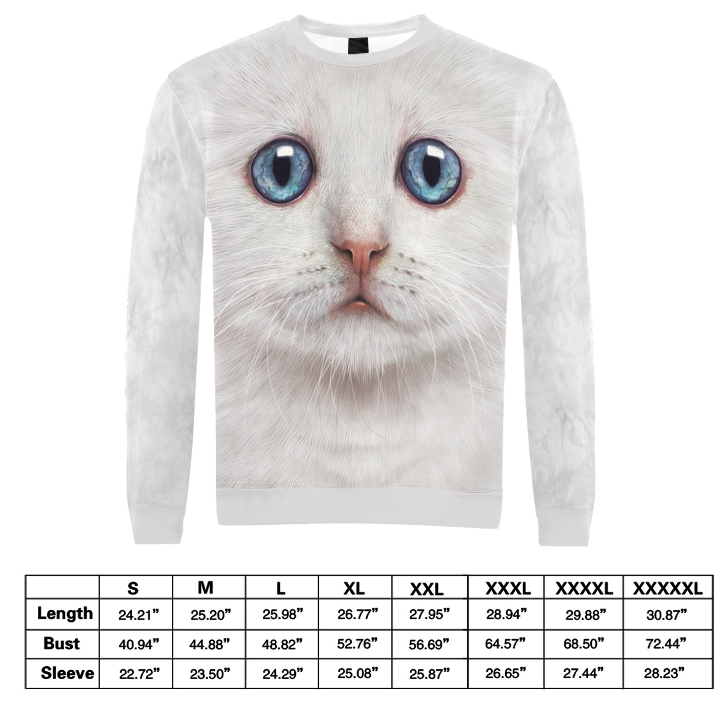 White Kitten Face Sweater