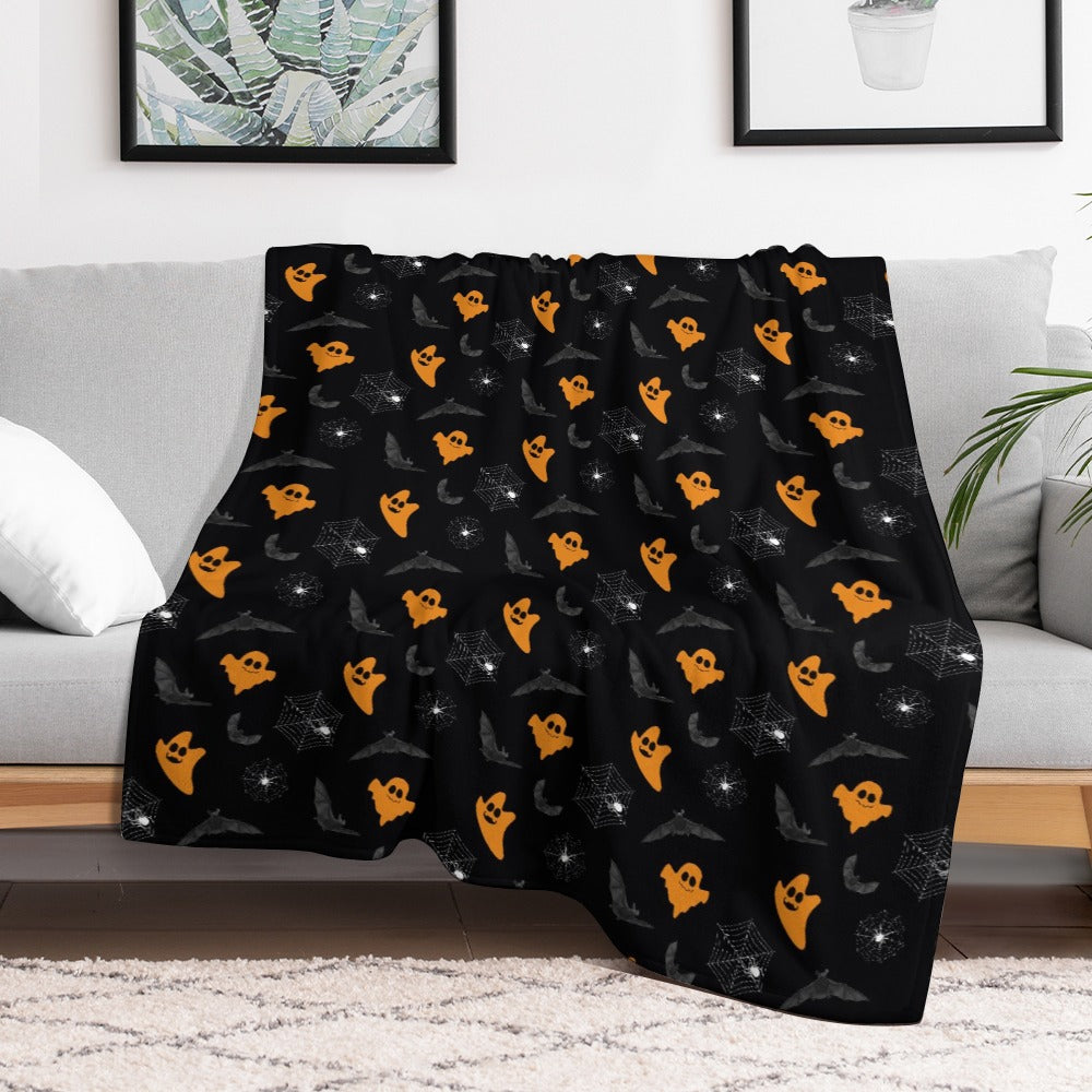 Bat Ghost Halloween Throw Blanket