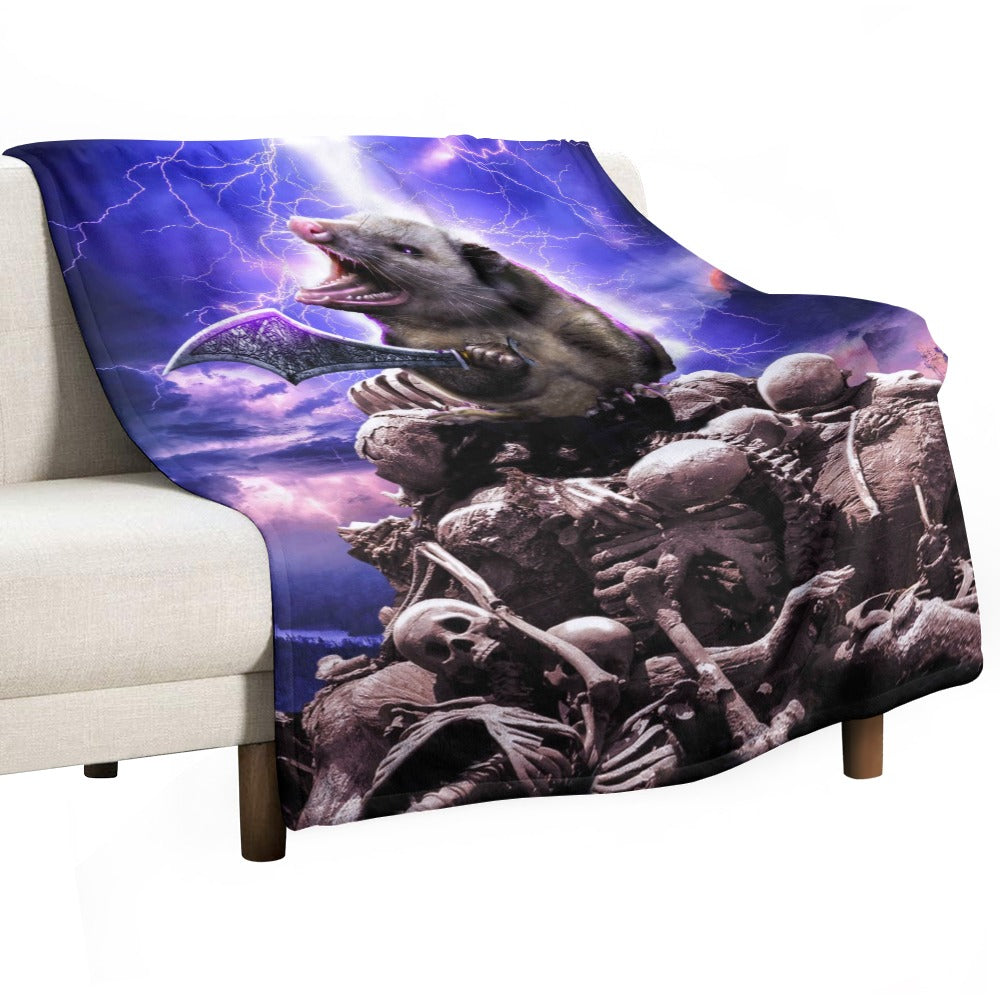 Lightning Possum Throw Blanket