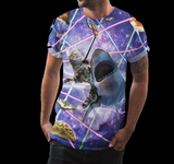Laser Cat Riding Shark Shirt - Random Galaxy Official