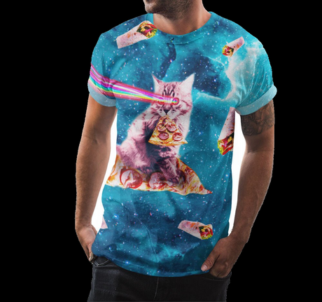 Pizza Laser Cat In Space Shirt - Random Galaxy Official