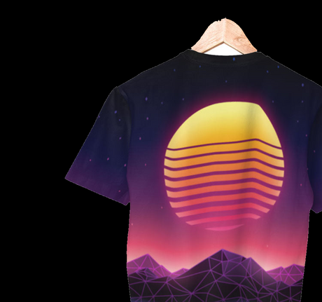 Synthwave Neon Sunset T-Shirt - Retro 80s Graphic Tee