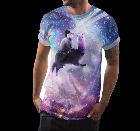 Space Laser Cat Llama Shirt - Random Galaxy Official