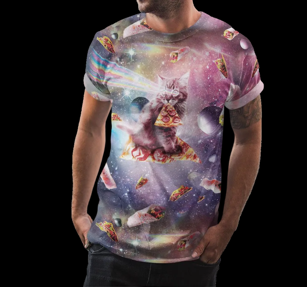 Space Cat Pizza Shirt - Random Galaxy Official