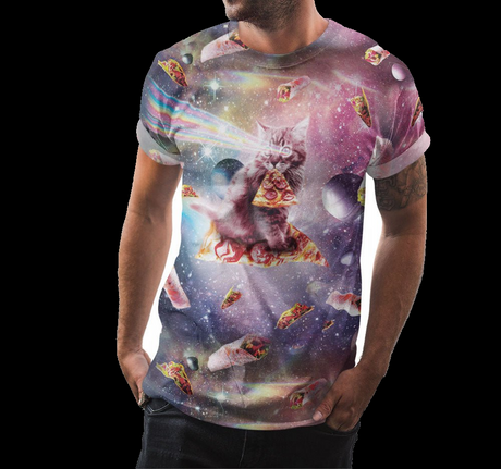 Space Cat Pizza Shirt - Random Galaxy Official
