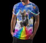 Rainbow Sloth Llama in Space Shirt - Random Galaxy Official