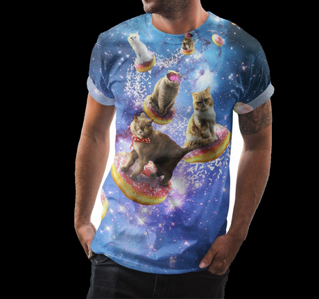 Donut Cat in Space Shirt | AOP 3D Tee Shirts - Random Galaxy Official