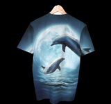 Moon Dolphin Shirt | AOP 3D Tee Shirts - Random Galaxy Official