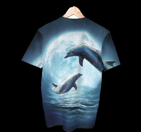 Moon Dolphin Shirt | AOP 3D Tee Shirts - Random Galaxy Official