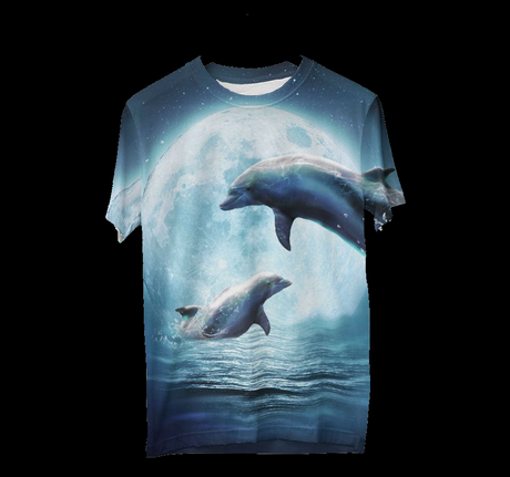 Moon Dolphin Retro AOP Shirt