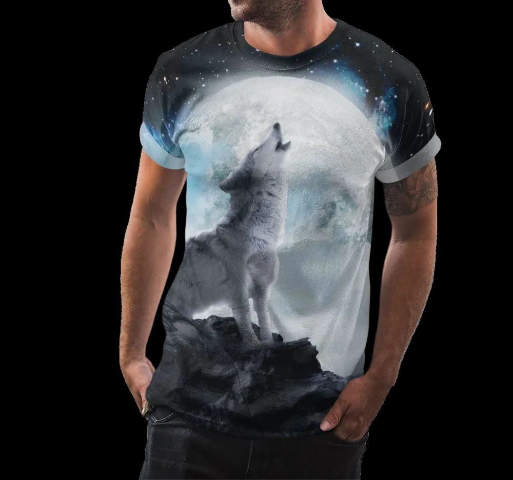 Wolf Howling At Moon Shirt - Random Galaxy Official