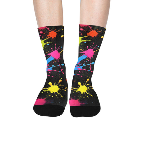 Rainbow Paint Splatter Socks