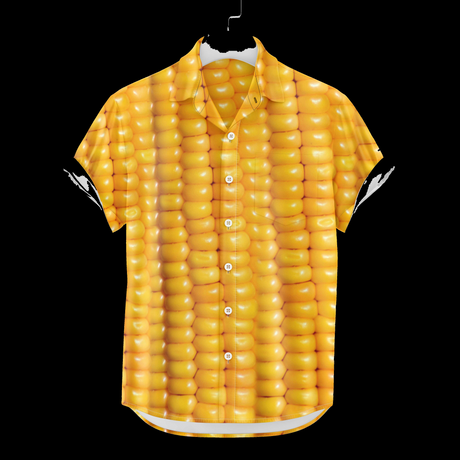 Chemise hawaïenne en épi de maïs | Chemise boutonnée