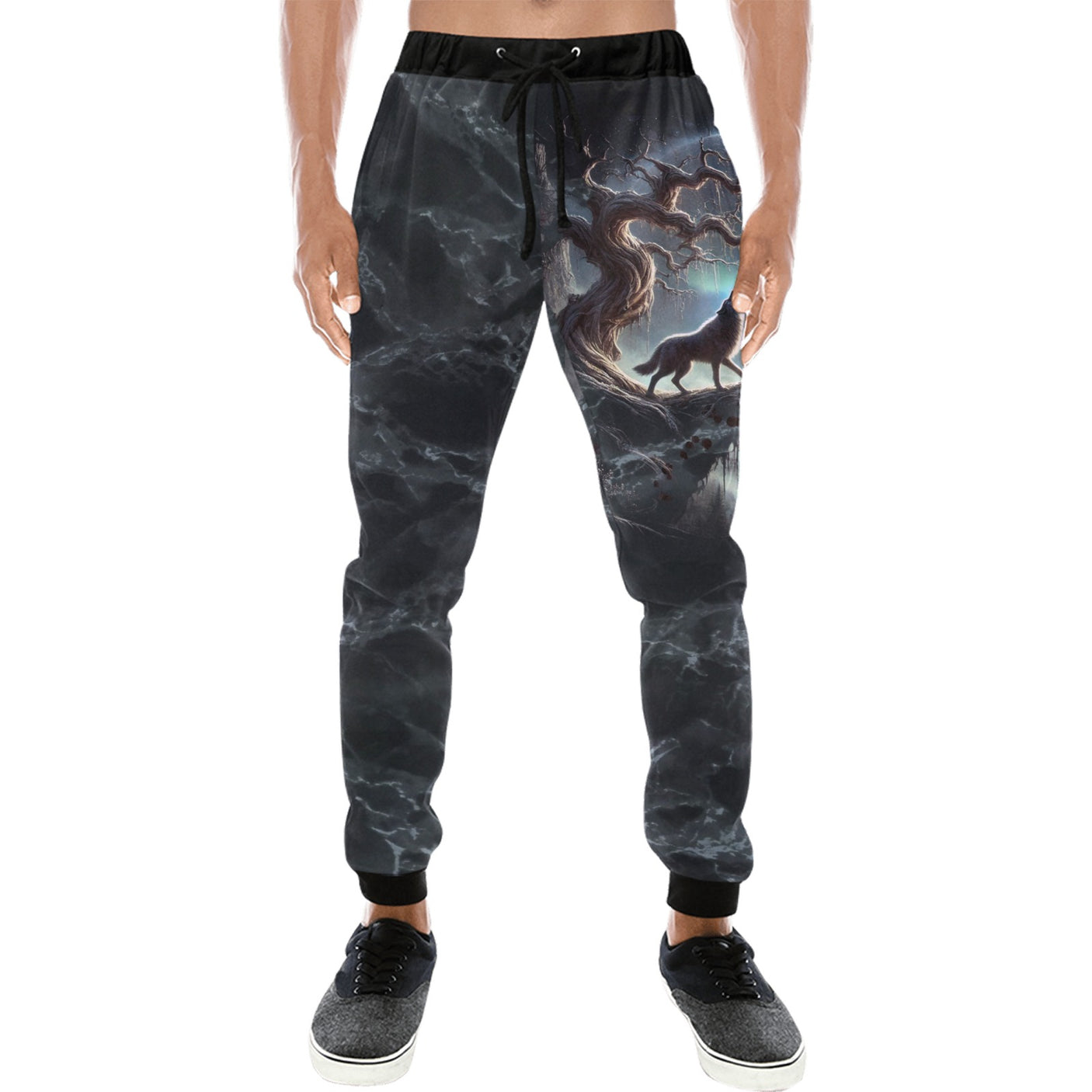 Crescent Moon Wolf Joggers