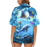 Galaxy Dolphin Women's Hawaiian Shirt