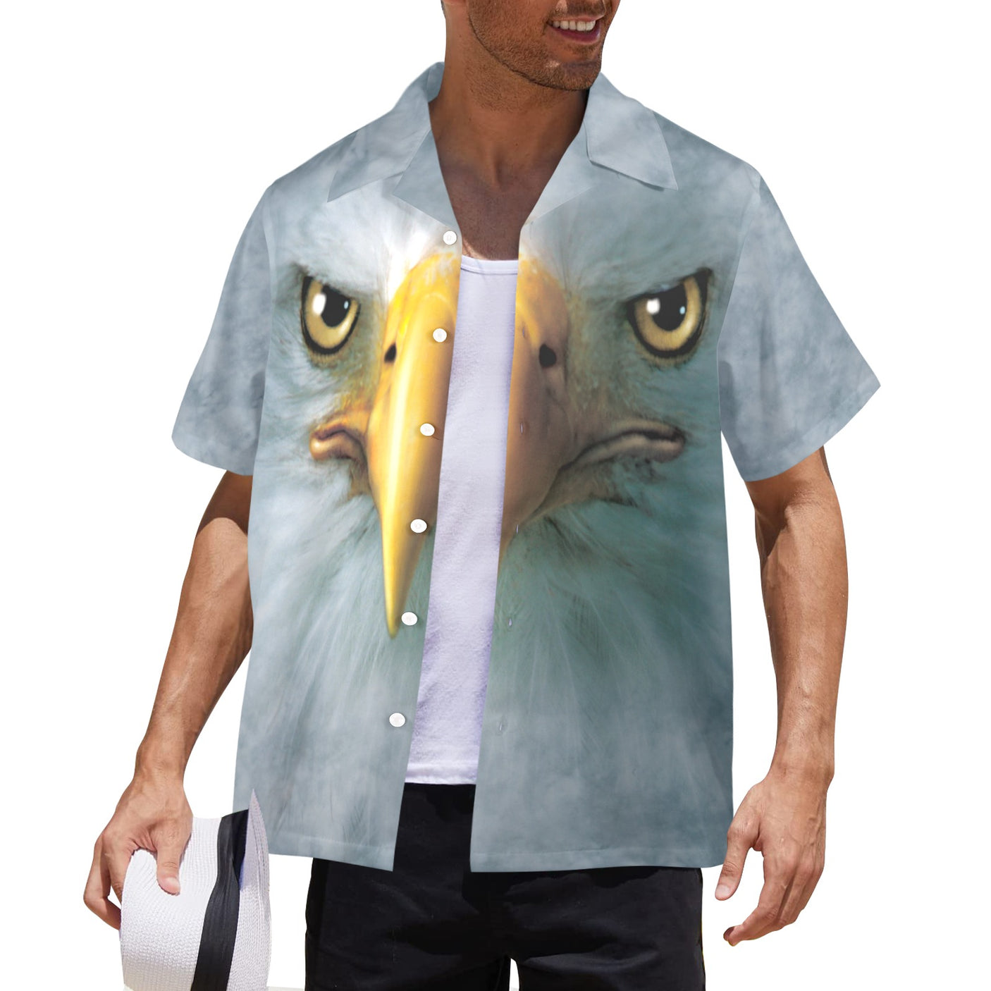 Bald Eagle Face Hawaiian Shirt