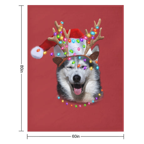 Christmas Husky Throw Blanket