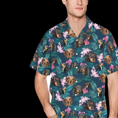 Dachshund Hawaiian Shirt - Dog Lover Button-Up