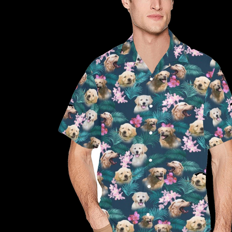 Golden Retriever Hawaiian Shirt - Dog Lover Button-Up