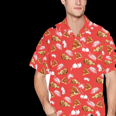 Pizza Hawaiian Shirt - Pepperoni Food Button-Up